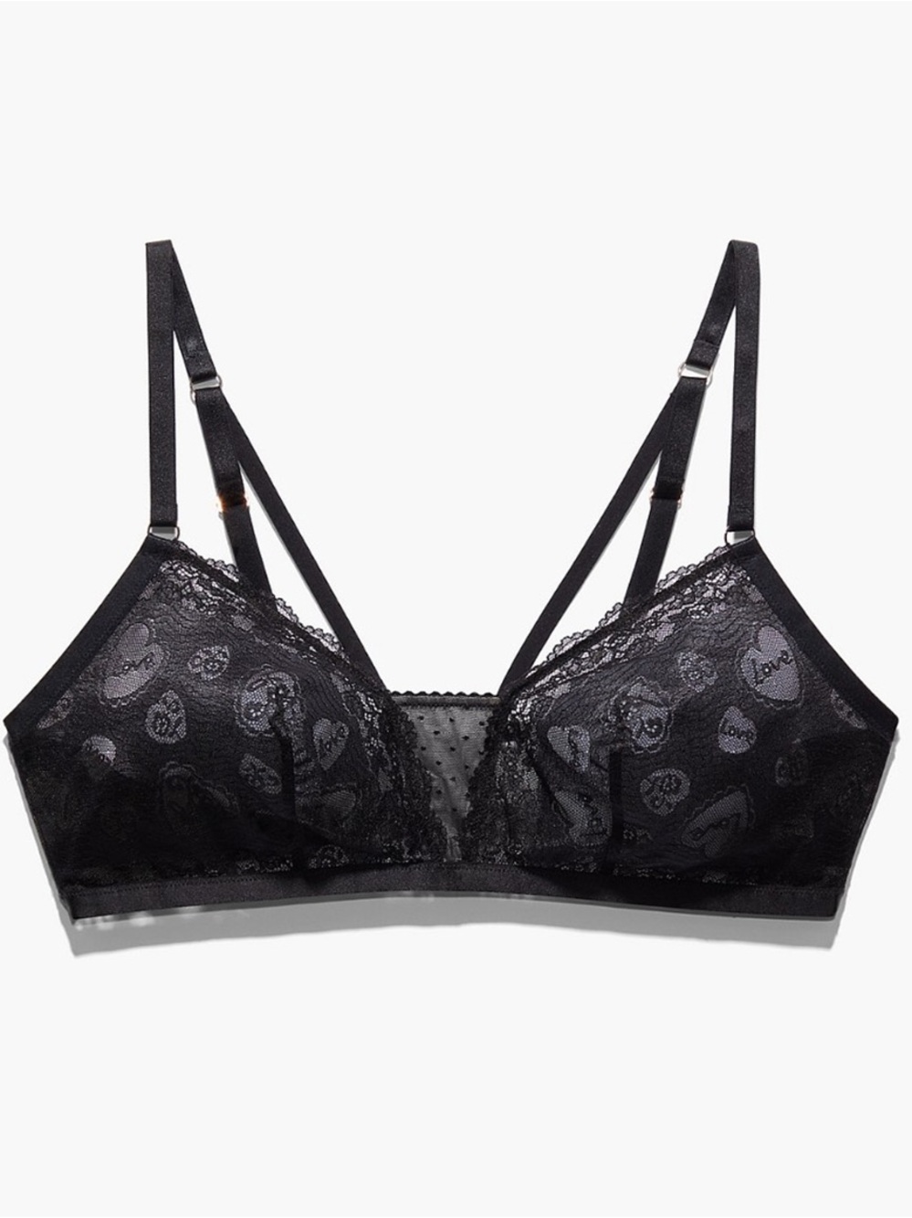 NWT Savage X Fenty Candy Hearts Lace Bralette 2X